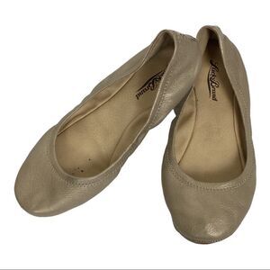 Lucky Brand Size 6.5 M Leather Gold Emmie Flats
